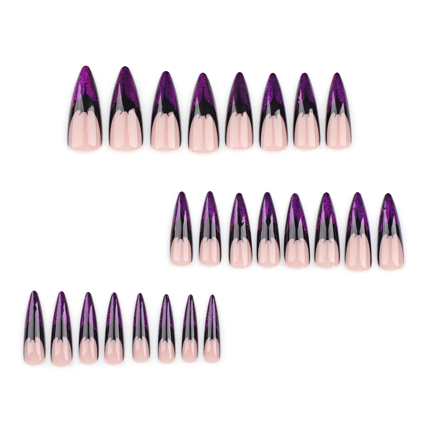 Purple Bat French Tip-Coffin Large HW24LF04