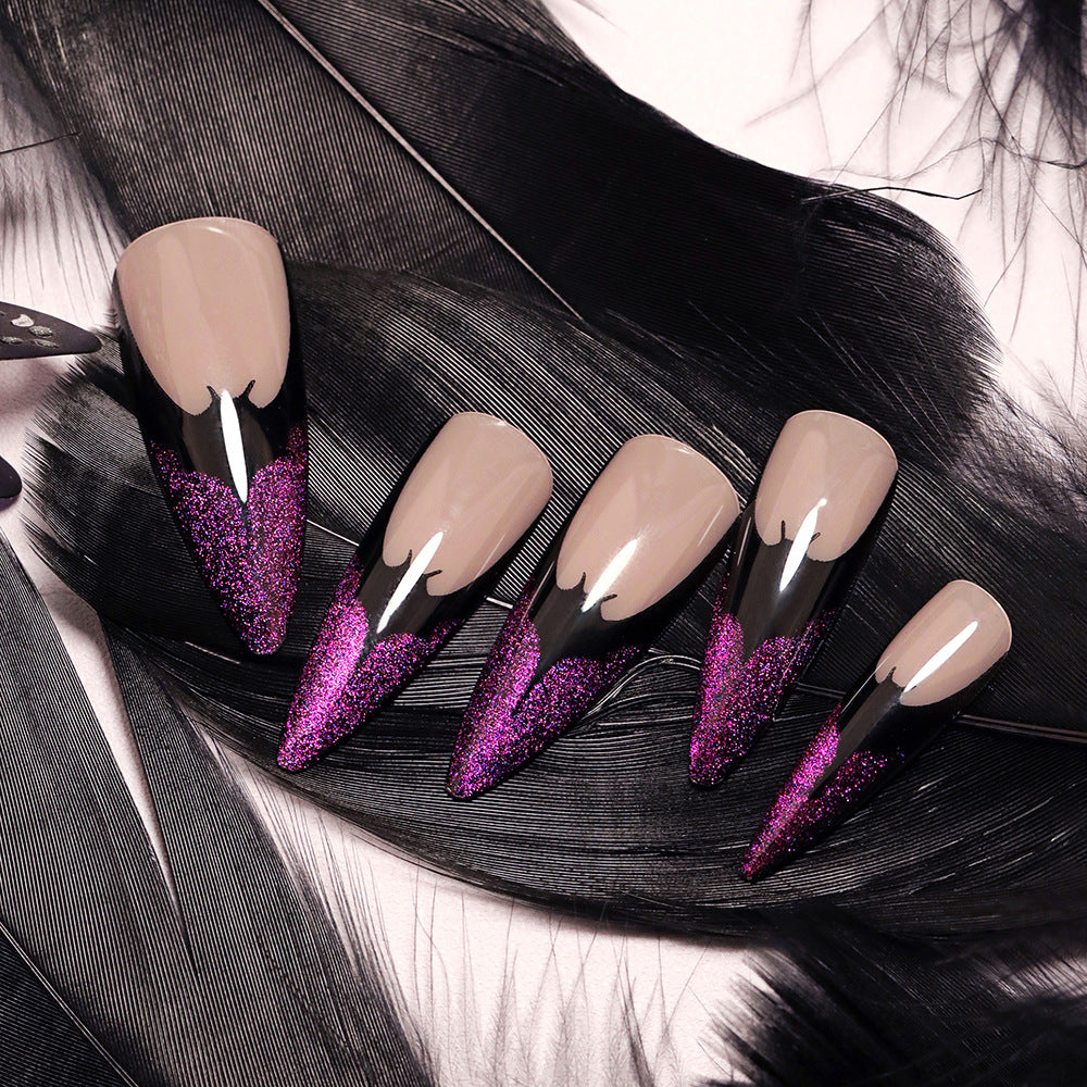 Purple Bat French Tip-Coffin Large HW24LF04